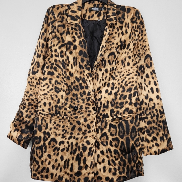 Missguided Animal Print Oversize Blazer - Picture 1 of 6